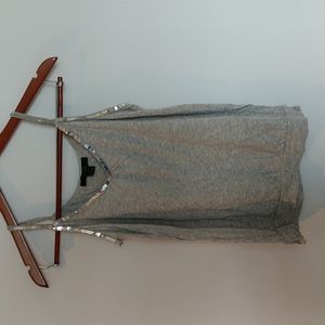 Express Sequin Grey Tank Top